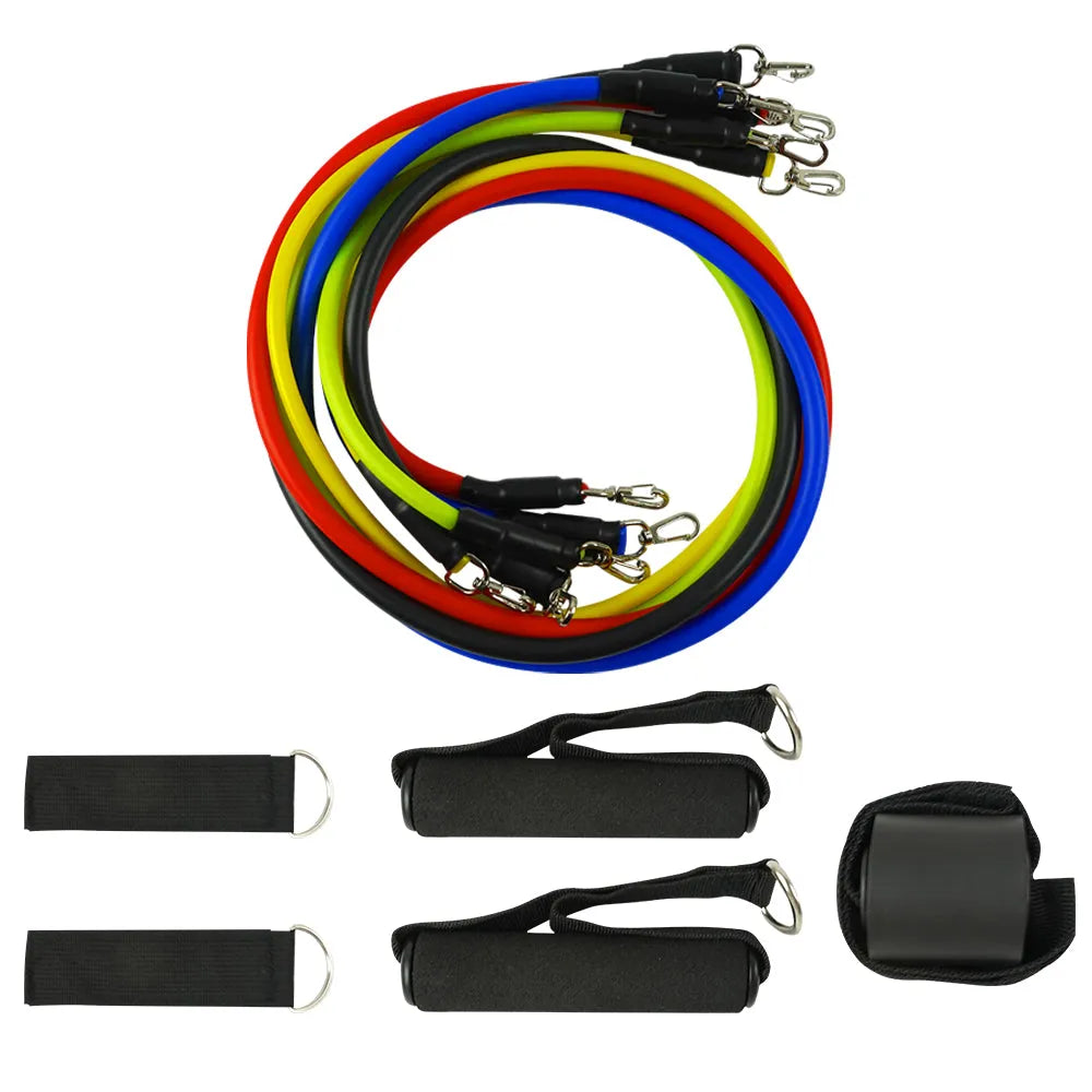 11 Pcs Fitness Pull Rope Latex Resistance Bands-4